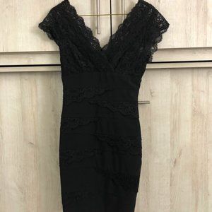 Short black lace cocktail dress
